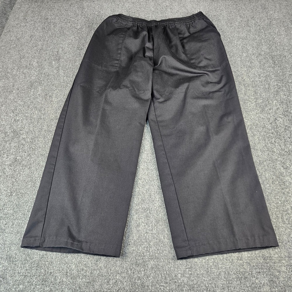 Atlas Black Twill Wide Leg Work Pants Mens XL Elastic Waist Made in USA RN125988